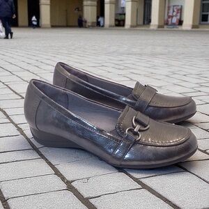 LifeStride Hallard Loafer Women’s Shoes Size 7M Gunmetal Comfort Slip-On Flats